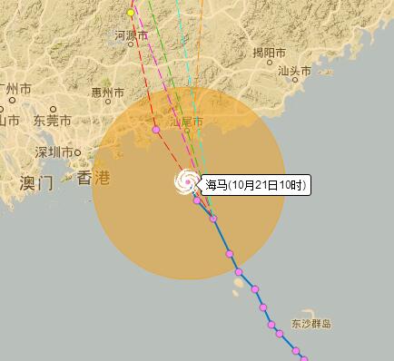 惠州天气预报:台风海马将正面袭击惠州 带来大